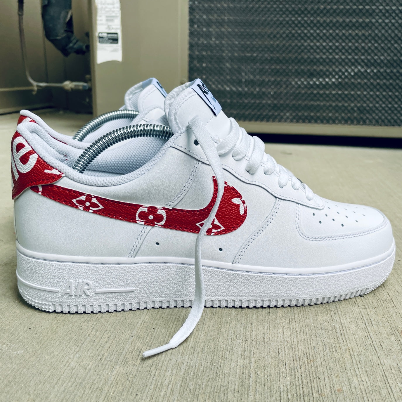 Supreme x LV shoes red and white