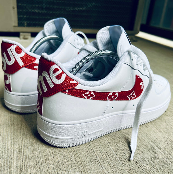 Supreme LV Custom Nike Air Force 1  Nike shoes air force, Nike shoes, Nike  air shoes